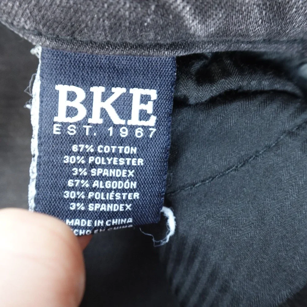 Buckle BKE‎ Jeans Mens 36X30 Dark Black Denim Nolan Straight Stretch Whiskered